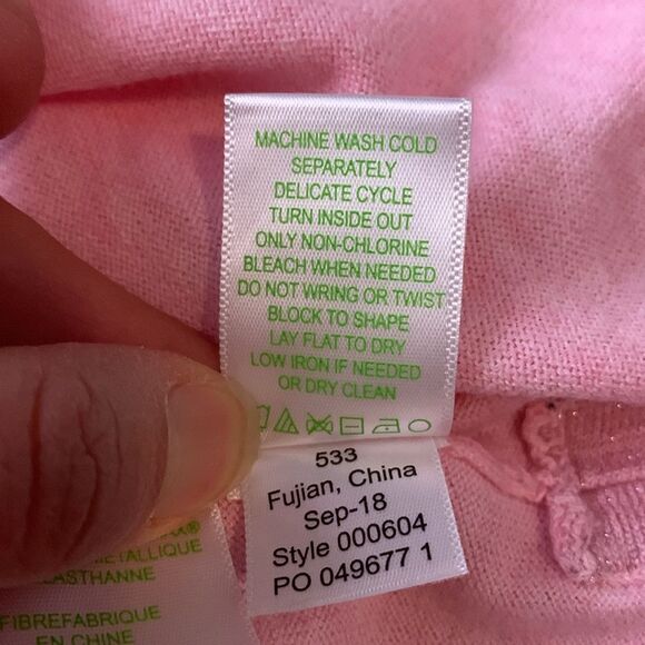 Lilly Pulitzer Cobo Sweater Heathered Pink Tropics Tint Sz XS Box Fit Oversized - Picture 10 of 10